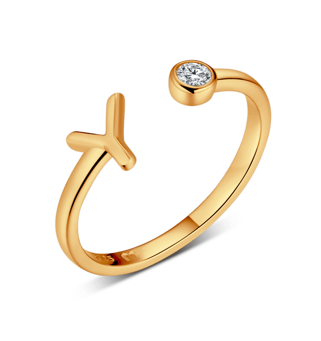 Anillo de letra inicial