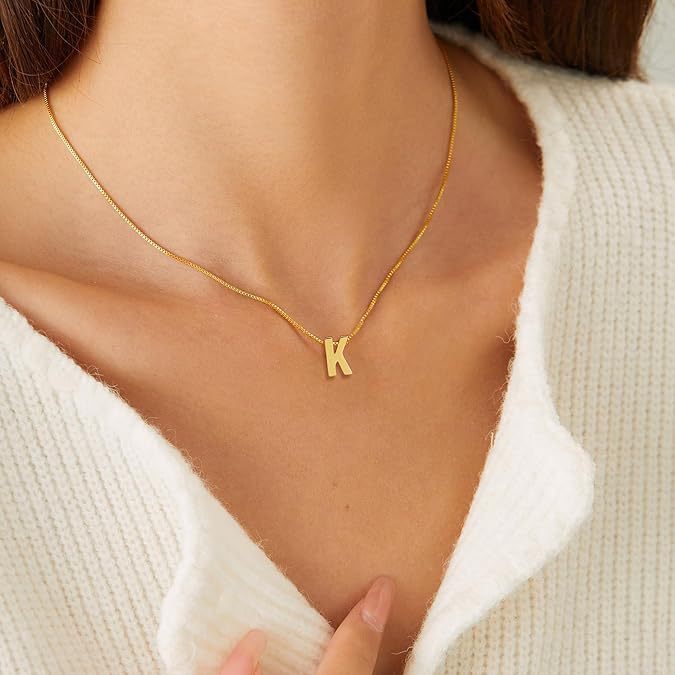 Stainless Steel A- Z Pendant Necklace 26 Letter Necklace Elegant Graceful