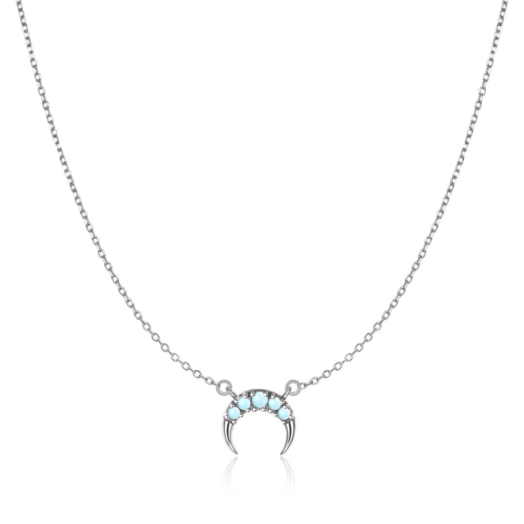 Collar Media Luna Cristal