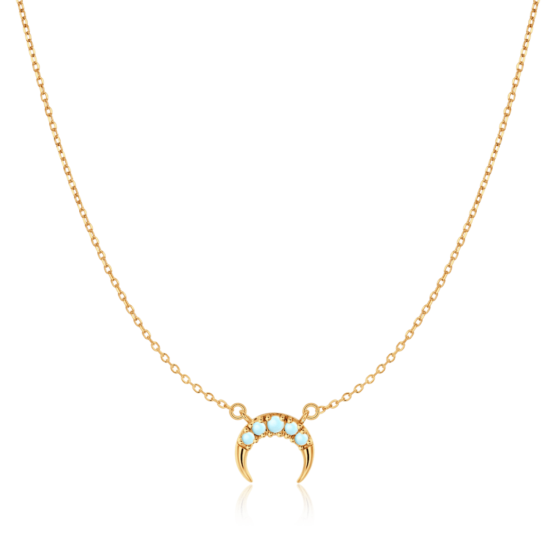 Collar Media Luna Cristal
