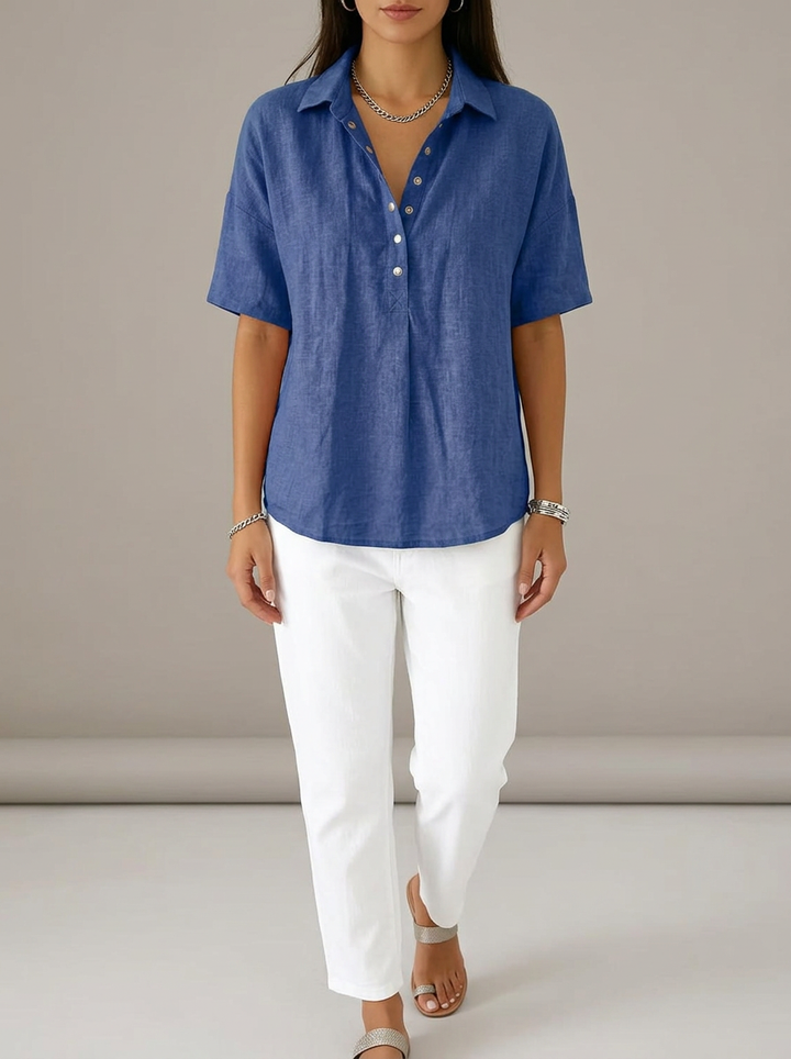 Sara Mode | Blusa con Cuello y Detalle de Botones