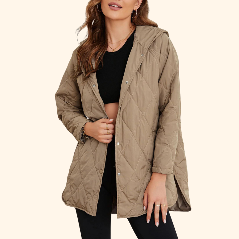 Thea™ – Topattu takki hupulla