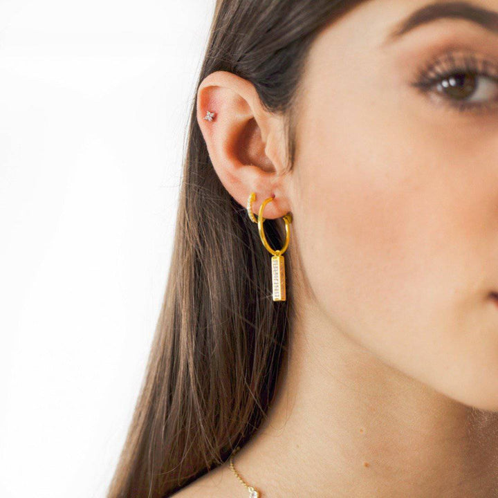 Pendientes de aro retro