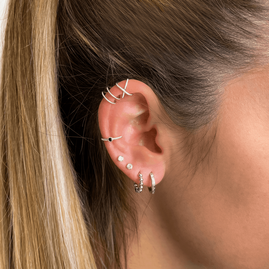 Pendientes de aro brillantes