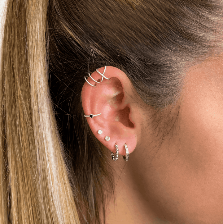 Pendientes de aro brillantes