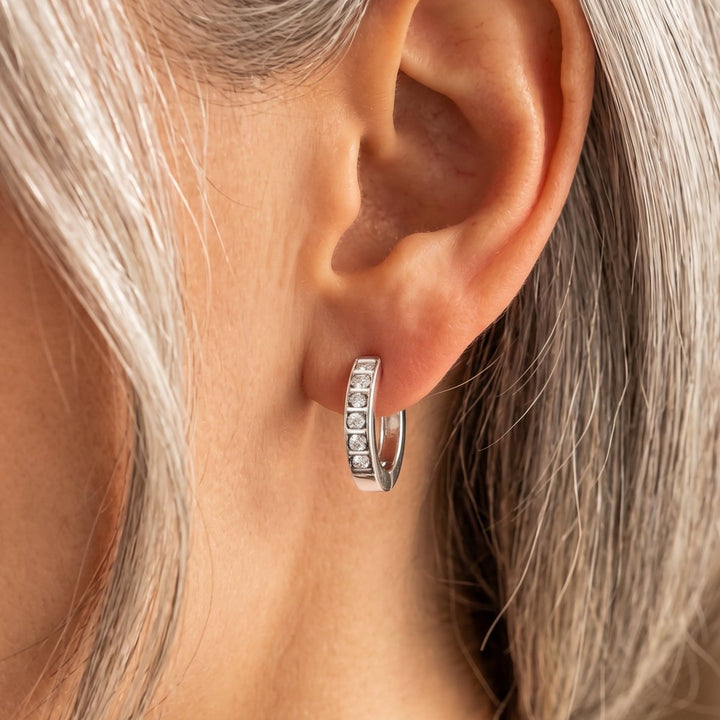 Pendientes Aros Circonitas Blancas