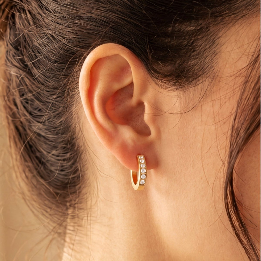 Pendientes Aros Circonitas Blancas