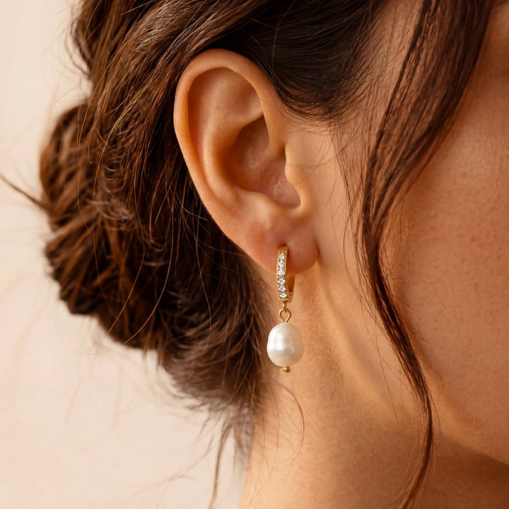 Pendientes Aros Perla Matices