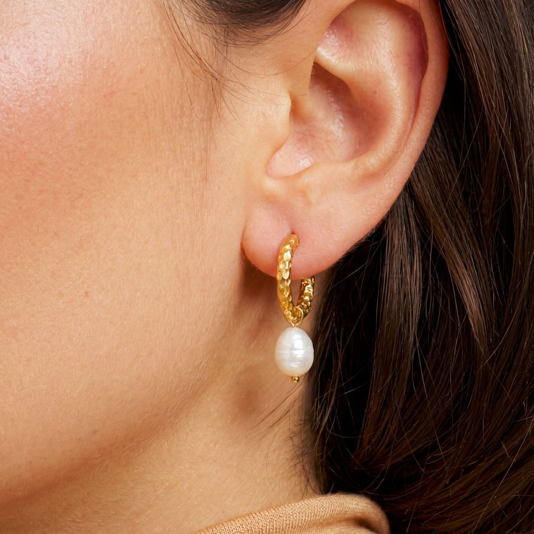 Pendientes Aros Perlas Esbeltas