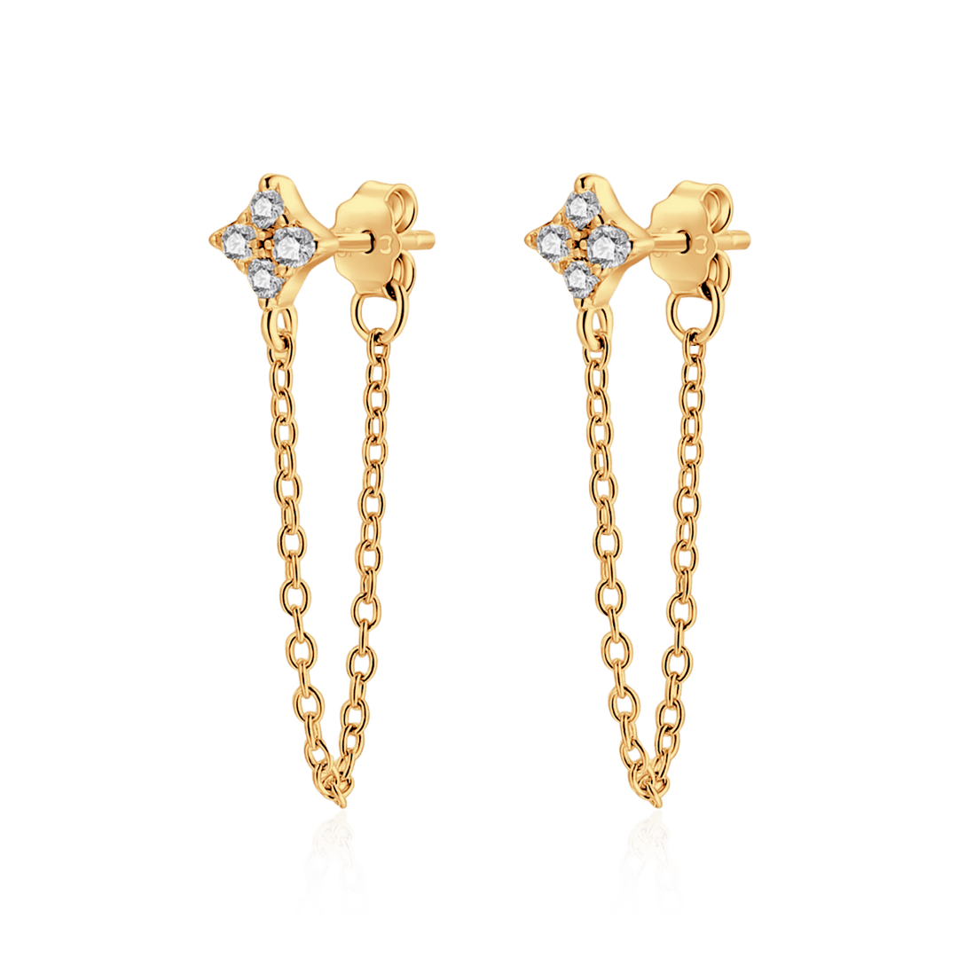 Pendientes de cadena de gemas
