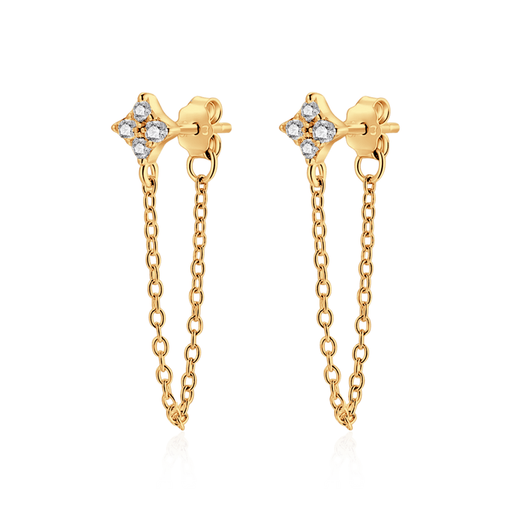 Pendientes de cadena de gemas