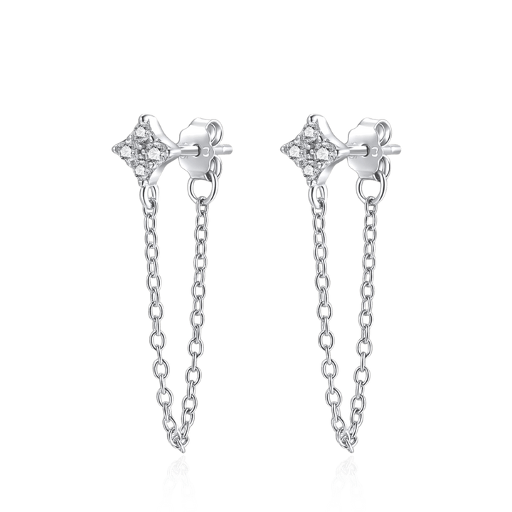 Pendientes de cadena de gemas