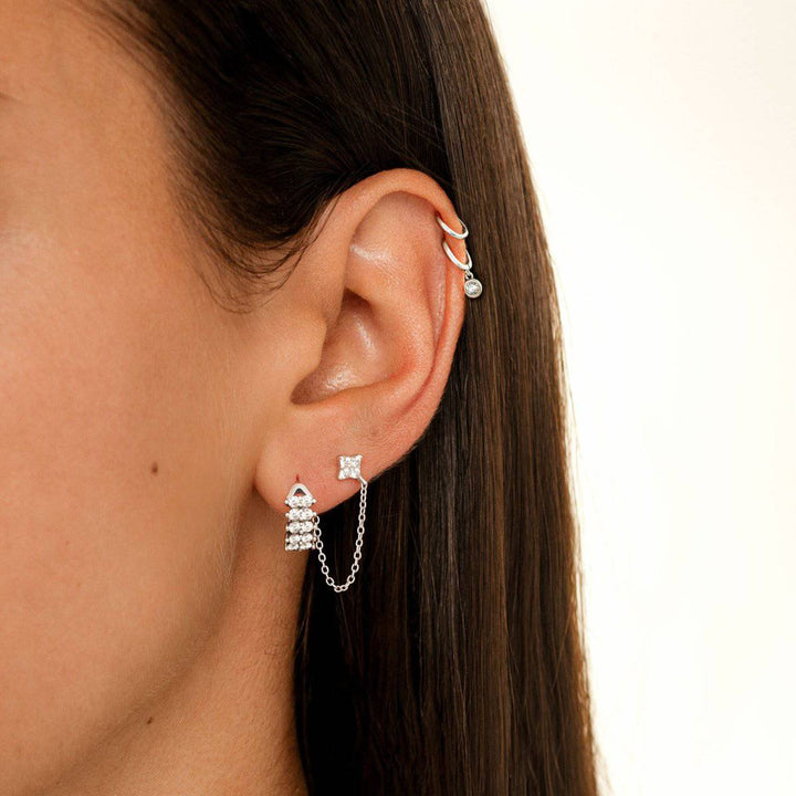 Pendientes de cadena de gemas