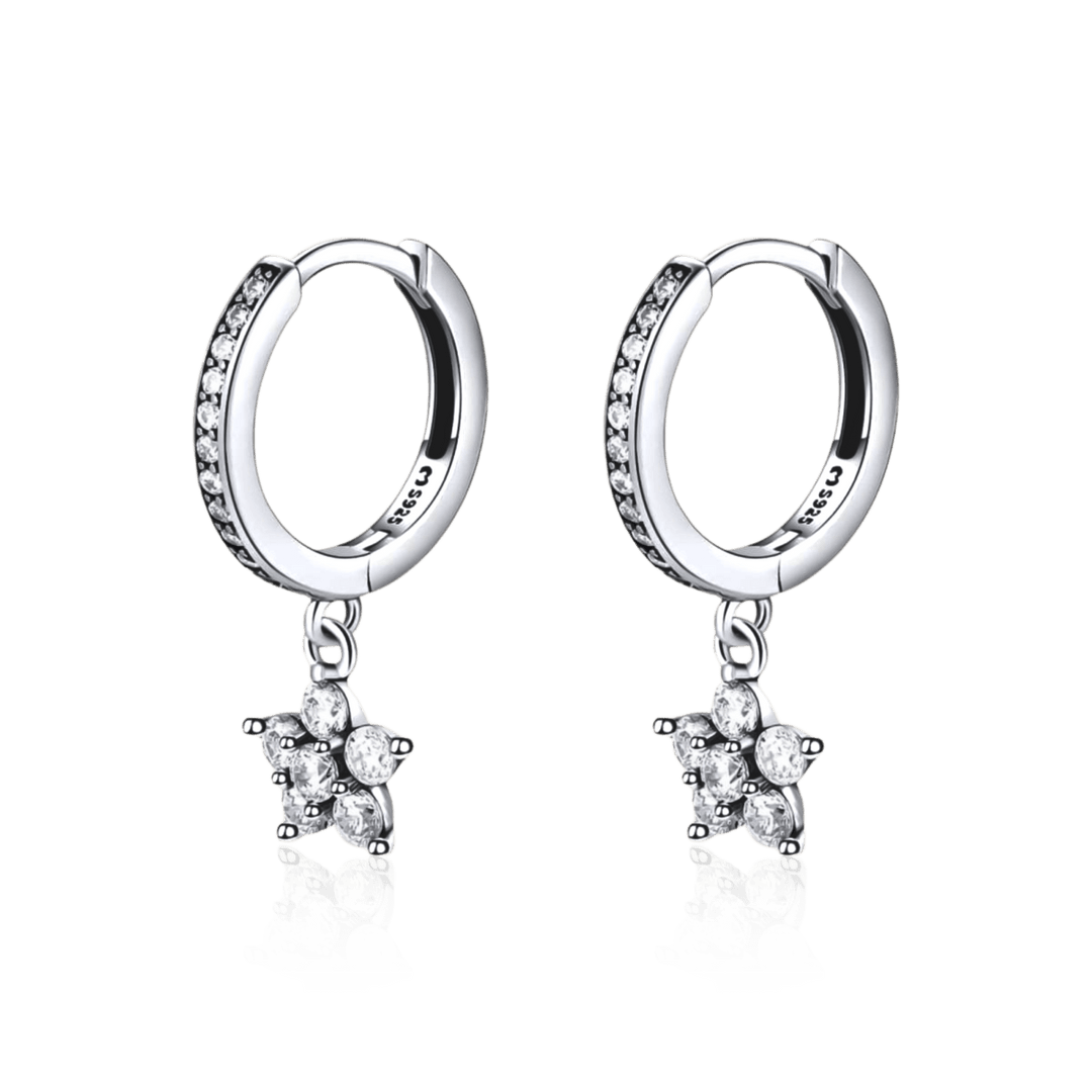 Pendientes de flores pequeñas brillantes