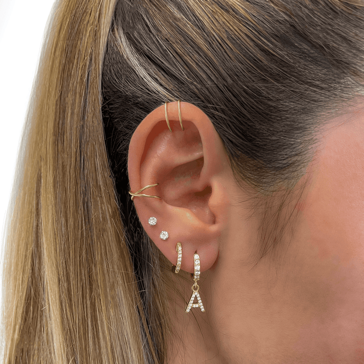 Pendientes de aros iniciales