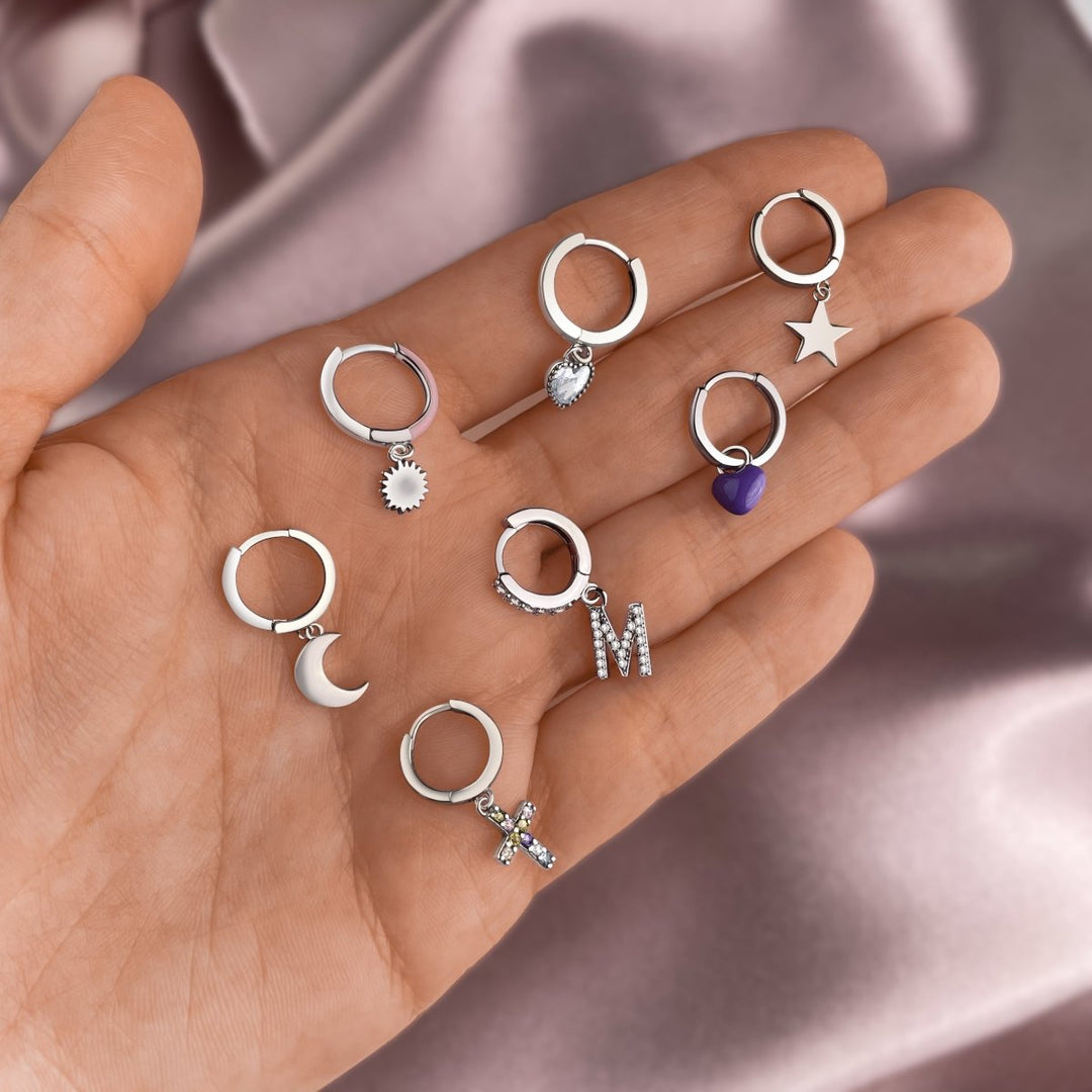 Pendientes de aros iniciales