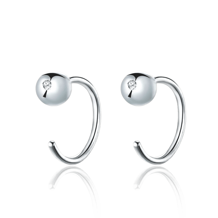 Pendientes Bolita Semi Aro