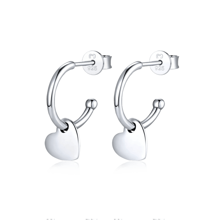 Pendientes de argolla semi-corazones