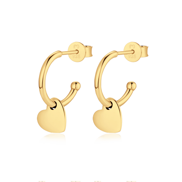 Pendientes de argolla semi-corazones