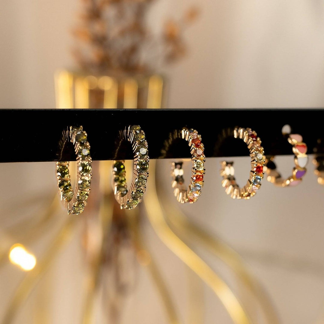Pendientes Semi Argolla Tropical