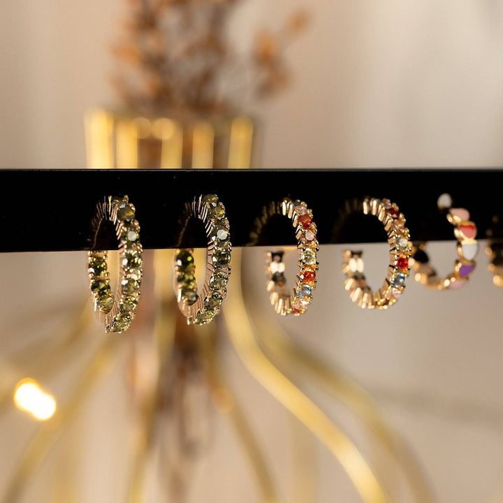 Pendientes Semi Argolla Tropical
