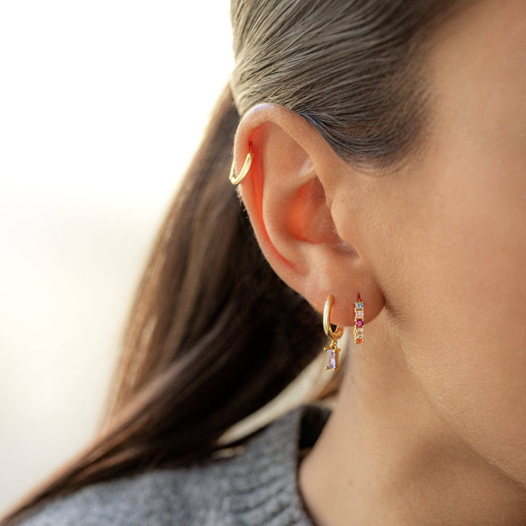 Pendientes Semi Argolla Tropical