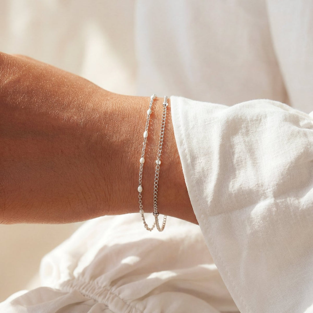 Pulsera de Cuentas Blancas