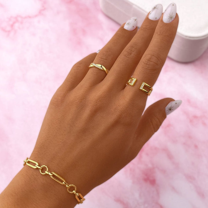 Pulsera de Eslabones y Círculo