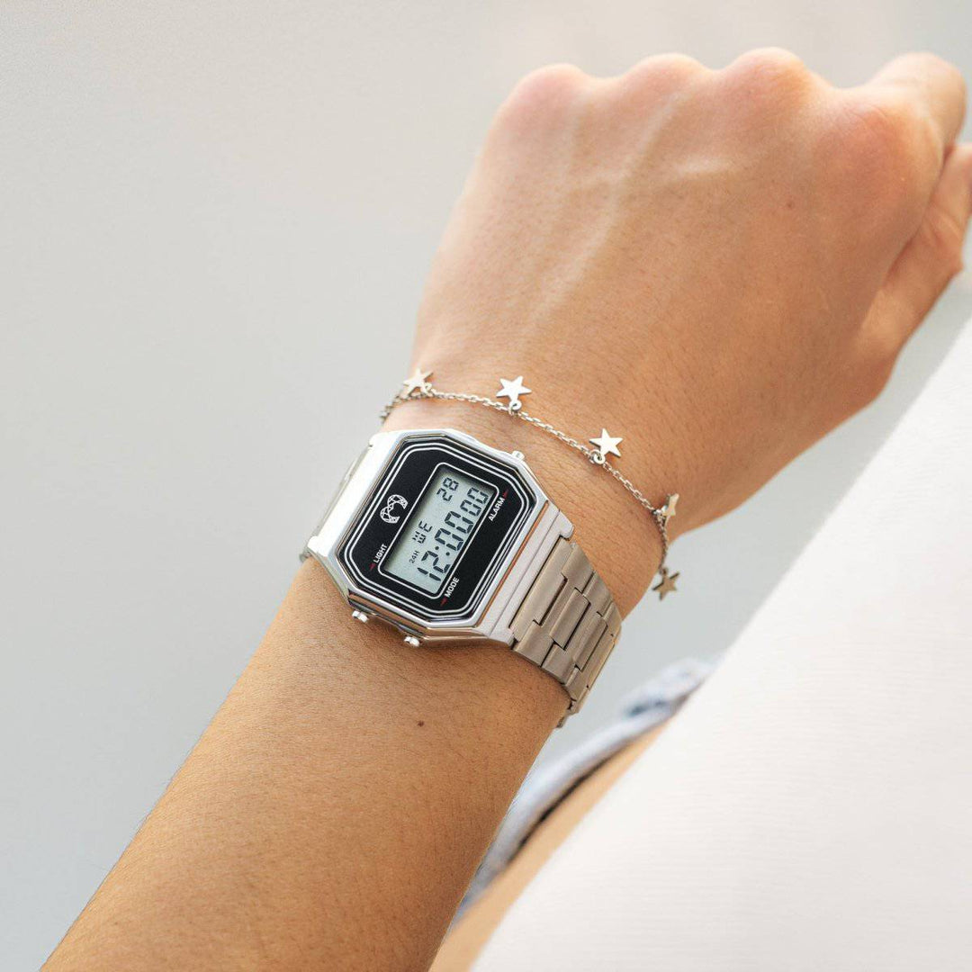 Reloj Digital Vintage ~ Plata