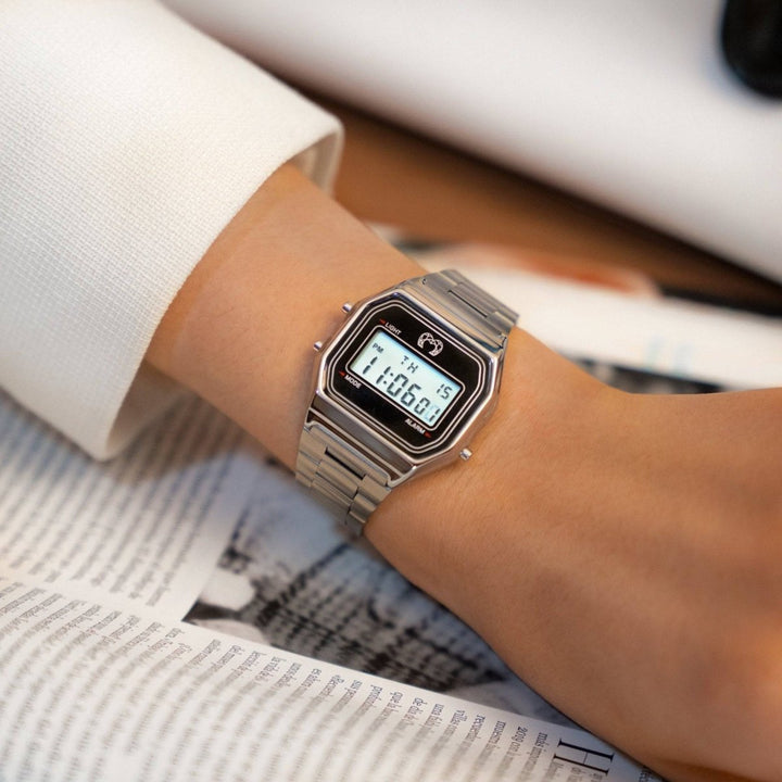 Reloj Digital Vintage ~ Plata