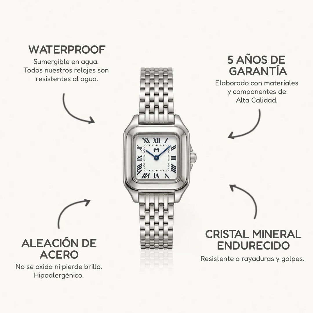 Reloj ~ Europa Plata-Blanco