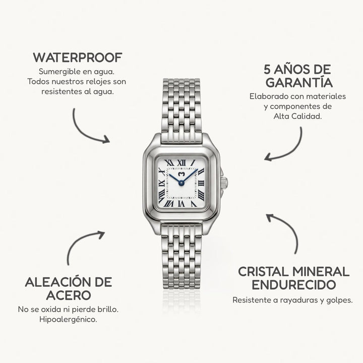 Reloj ~ Europa Plata-Blanco