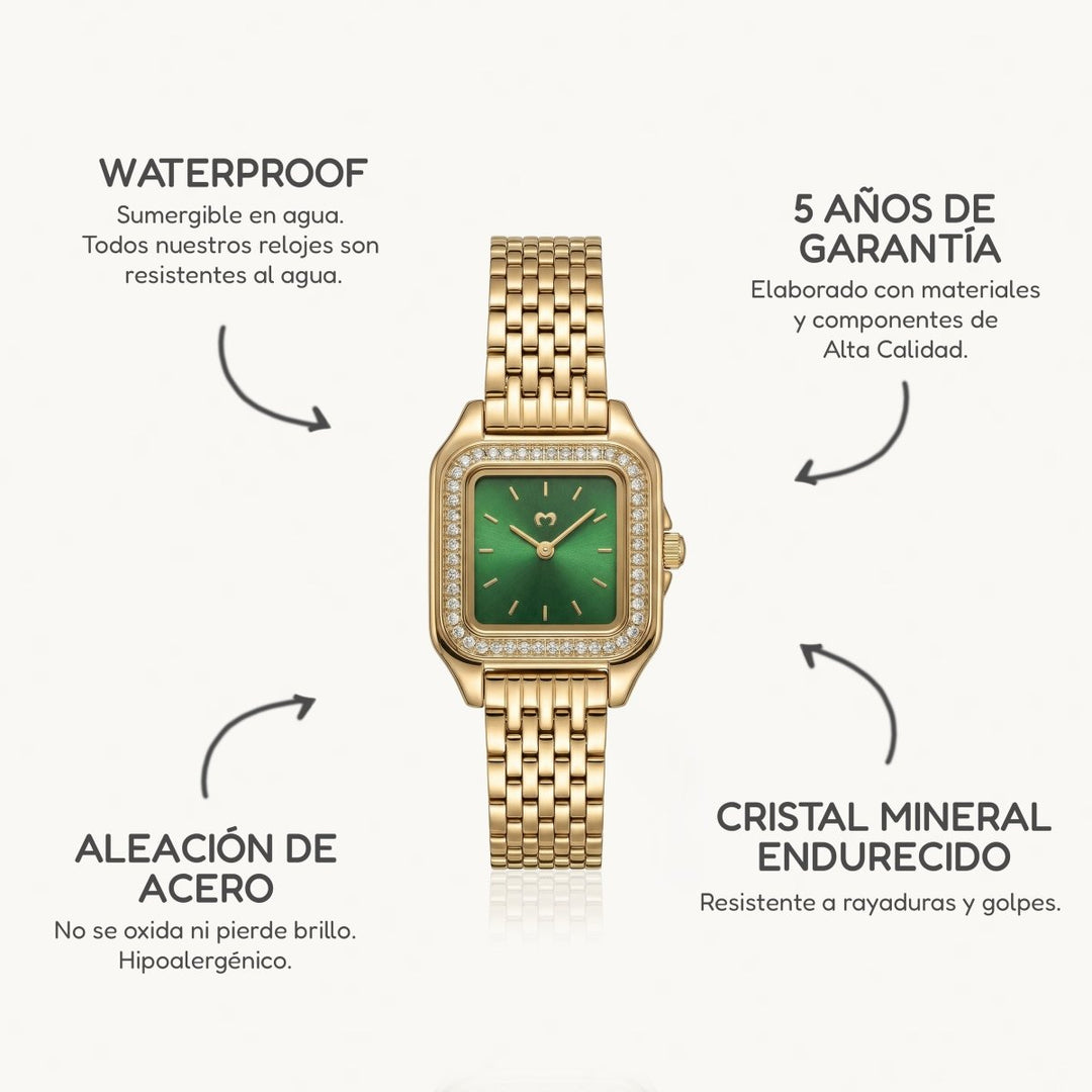 Reloj ~ Hampton Lux Gold-Green