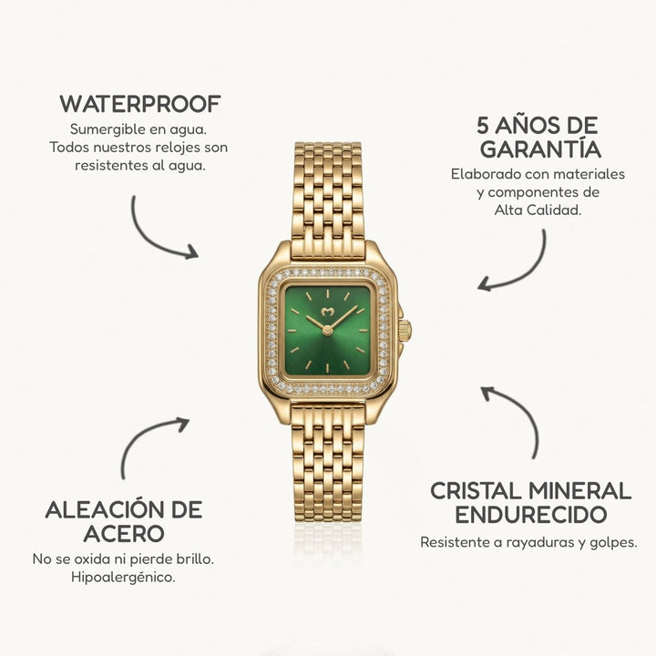 Reloj ~ Hampton Lux Gold-Green