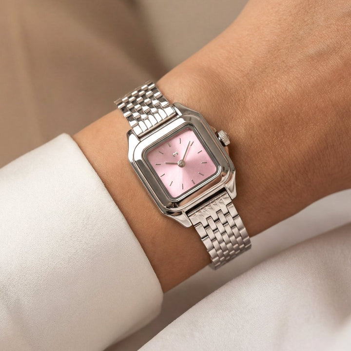 Reloj ~ Hampton Plata-Rosa
