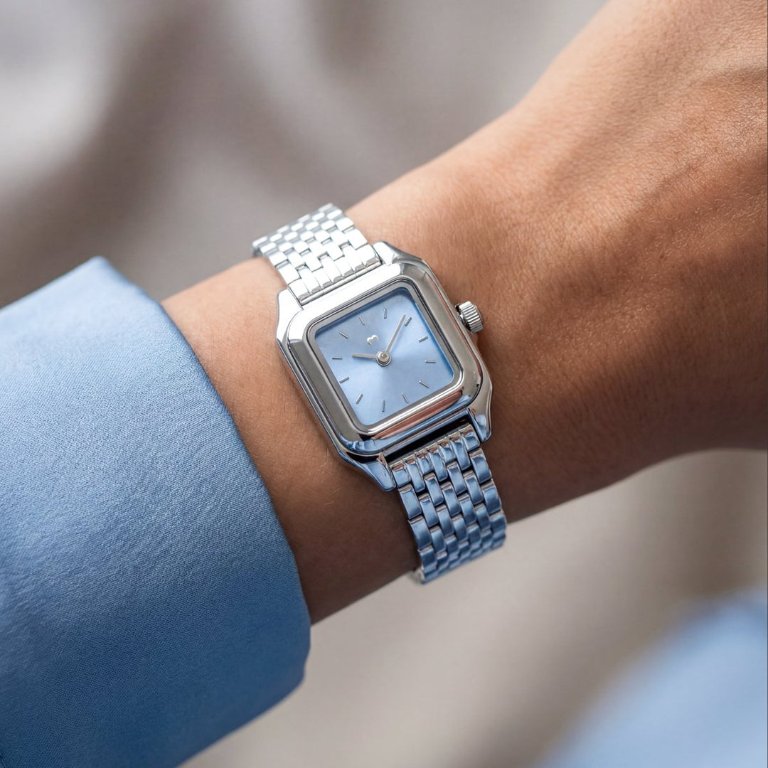 Reloj ~ Hampton Silver-Soft Blue