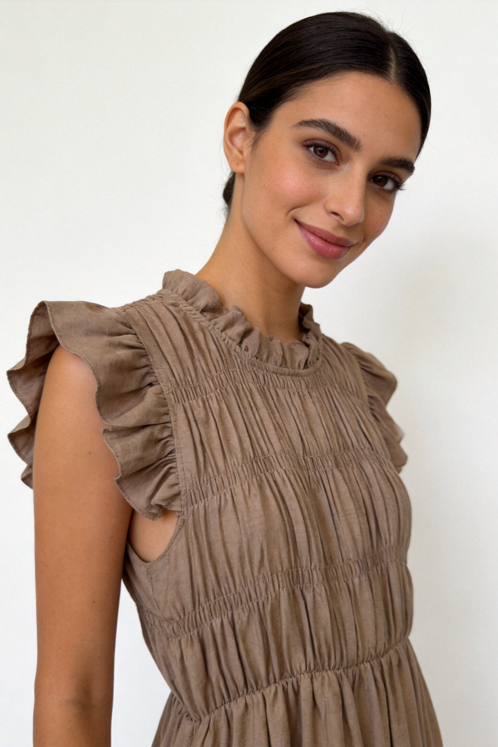 Robe Smockée Volantée