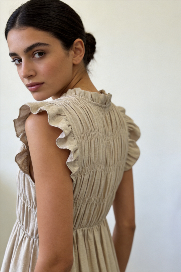 Robe Smockée Volantée